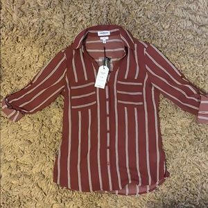 Maroon button down shirt